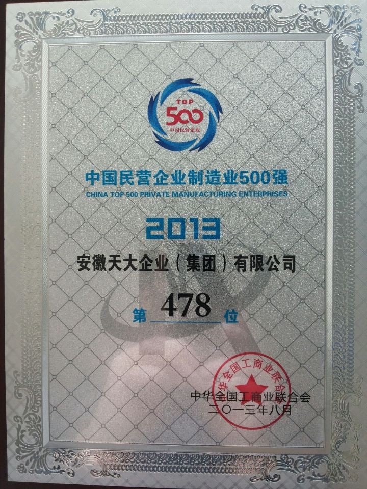 中國民營企業制造業500強_2013_478