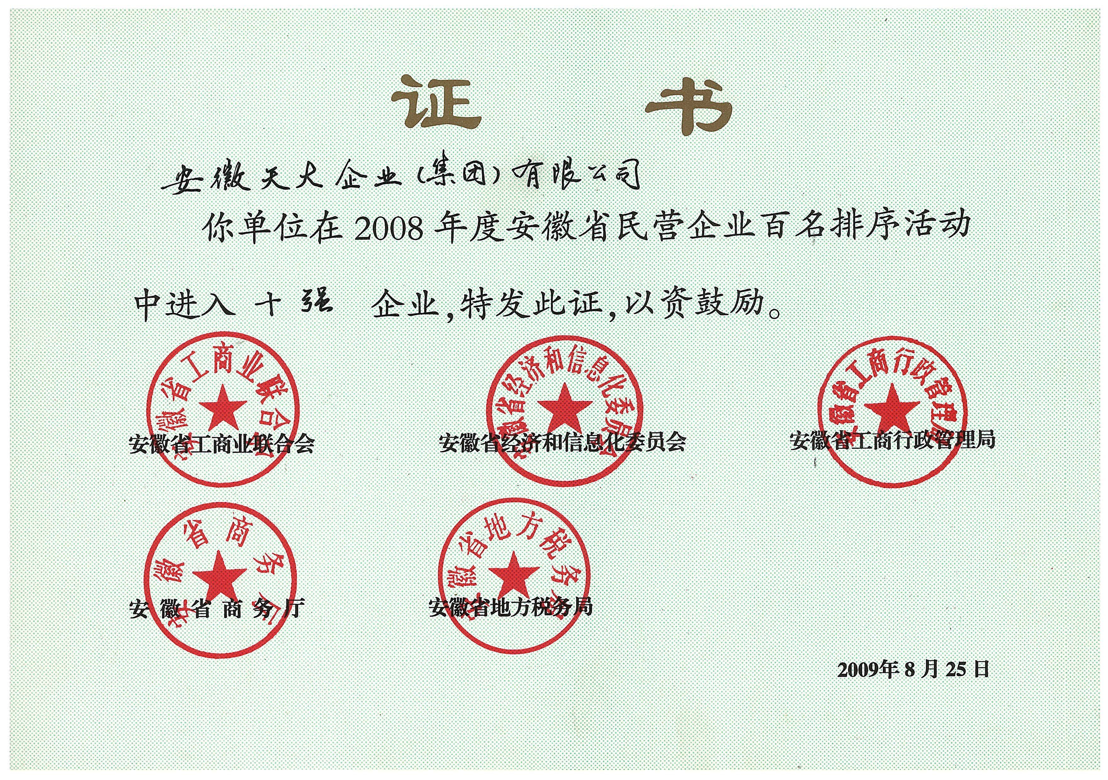 安徽企業100強_2008